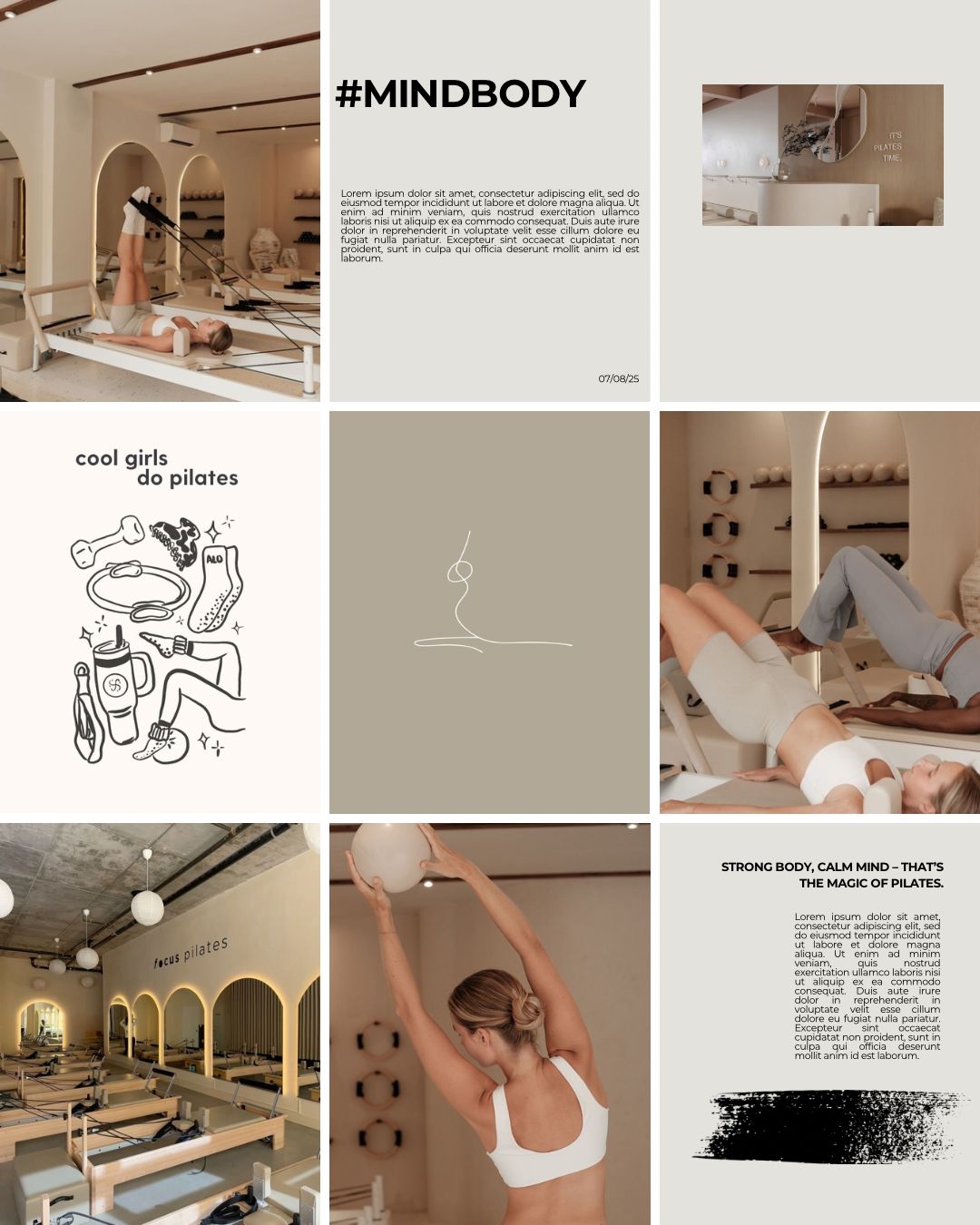 Pilates club IG feed